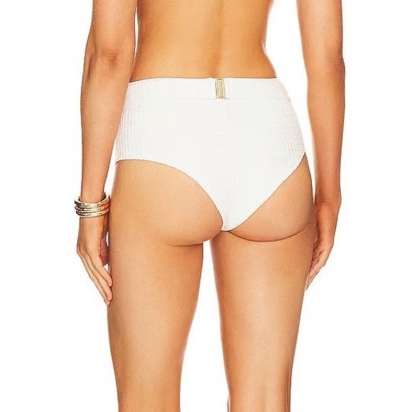 ZIMMERMANN Alight Textured Bikini Bottom in Ivory Size 6-8 - Picture 2 of 13